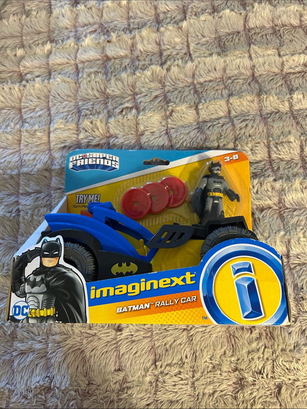 DC Imaginext Batman Blue Rally Car with Batman Figure new